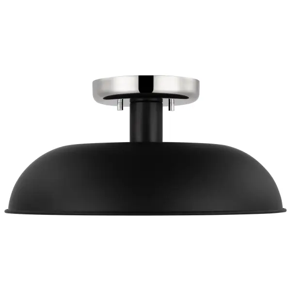 Colony Small Semi-Flush Mount - Matte Black with Polished Nickel - Image 3