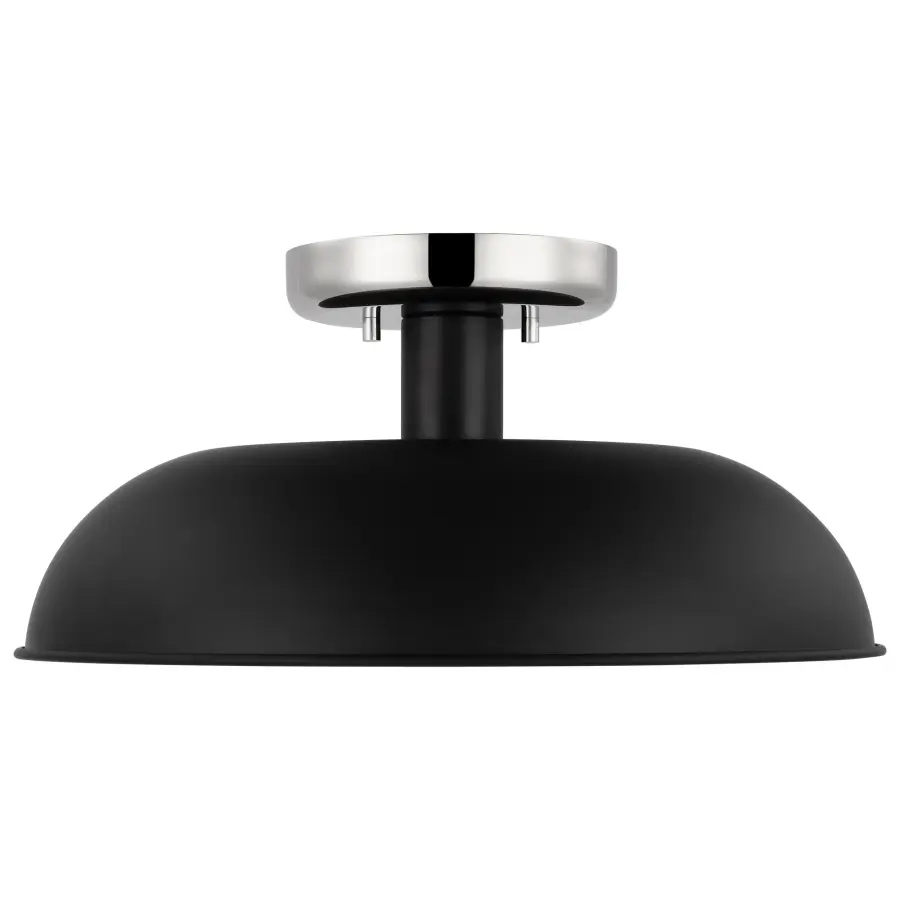 Colony Small Semi-Flush Mount - Matte Black with Polished Nickel - Image 3