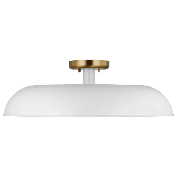 Colony Large Semi-Flush Mount - Matte White with Burnished Brass - Image 3
