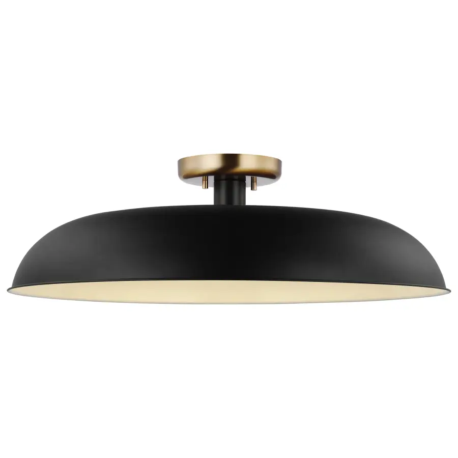Colony Large Semi-Flush Mount - Matte Black with Burnished Brass - Image 2