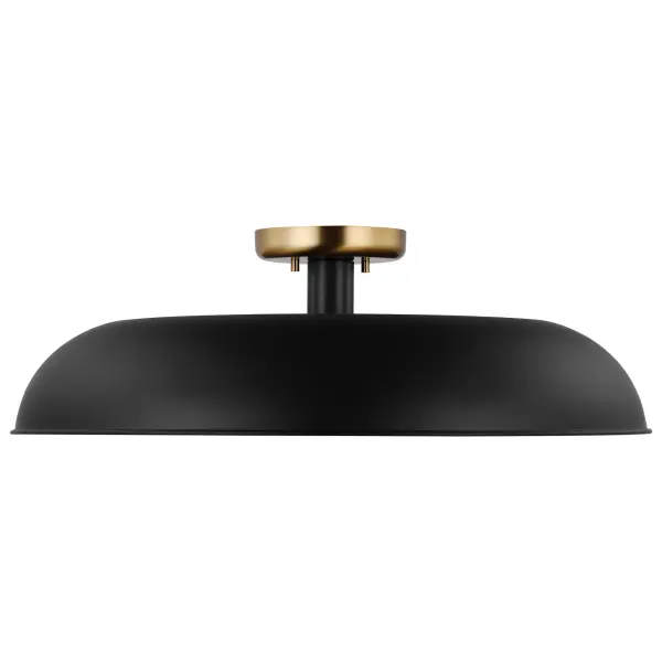 Colony Large Semi-Flush Mount - Matte Black with Burnished Brass - Image 3