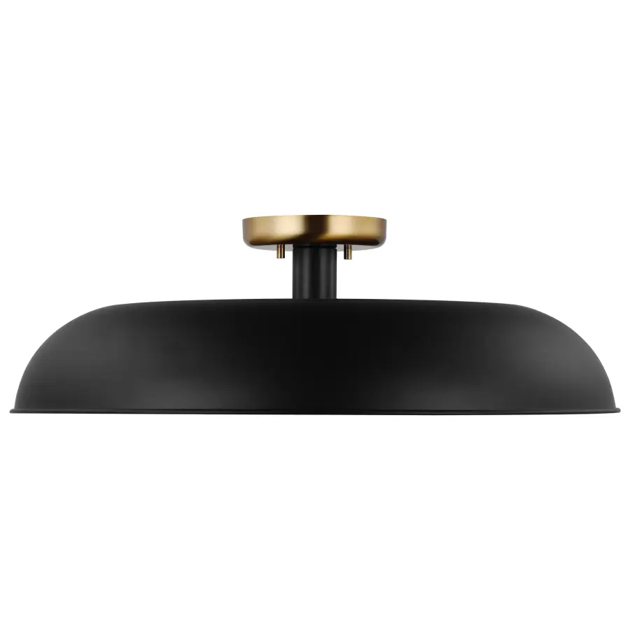Colony Large Semi-Flush Mount - Matte Black with Burnished Brass - Image 3