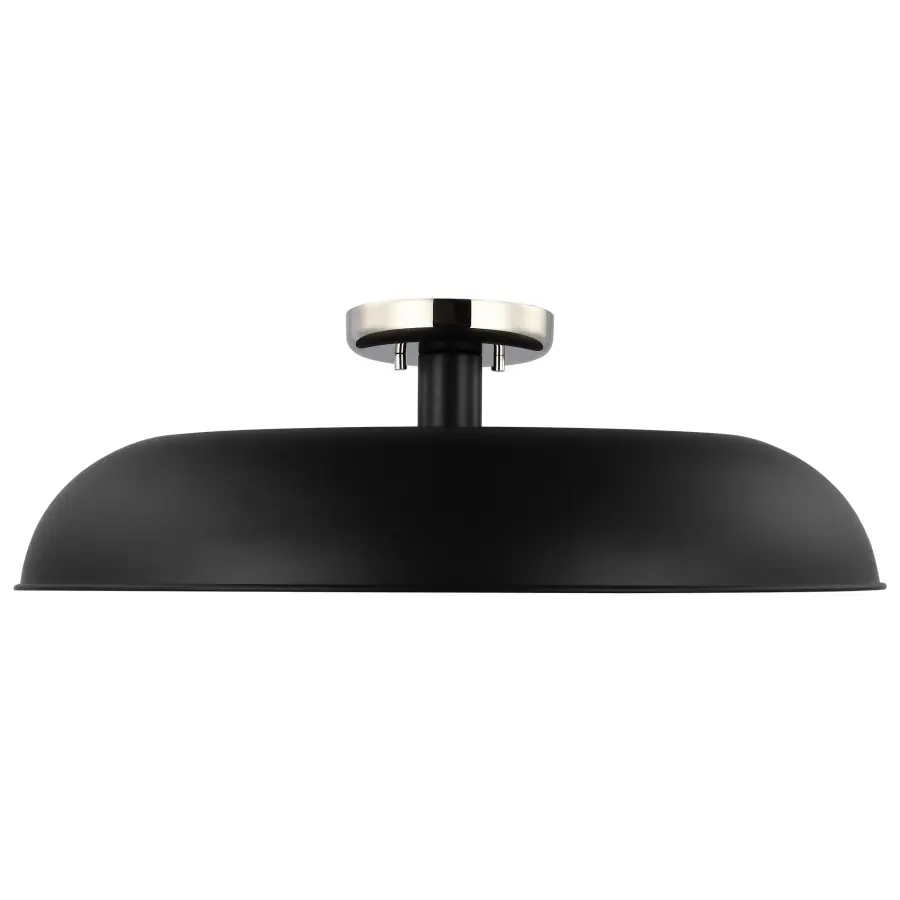 Colony Large Semi-Flush Mount - Matte Black with Polished Nickel - Image 1