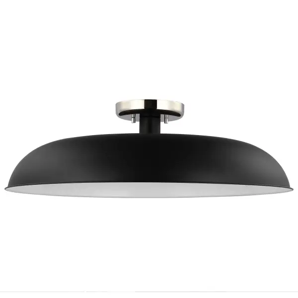 Colony Large Semi-Flush Mount - Matte Black with Polished Nickel - Image 3
