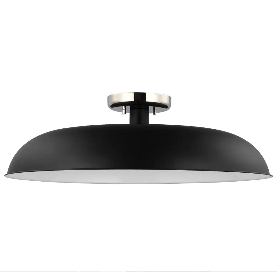 Colony Large Semi-Flush Mount - Matte Black with Polished Nickel - Image 3