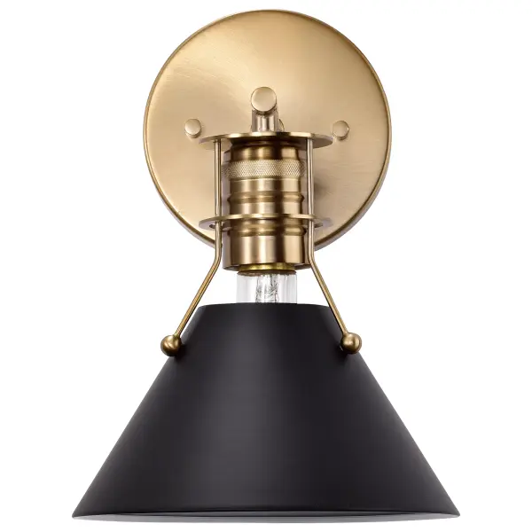 Outpost 1-Light Wall Sconce in Matte Black with Burnished Brass - Image 5