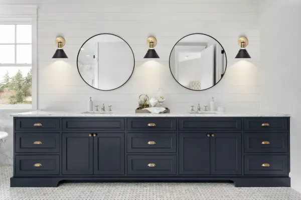 Outpost 1-Light Wall Sconce in Matte Black with Burnished Brass - Image 8