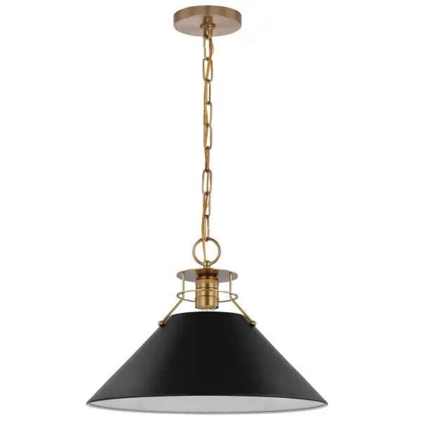 Outpost Large Pendant - Matte Black with Burnished Brass - Image 1