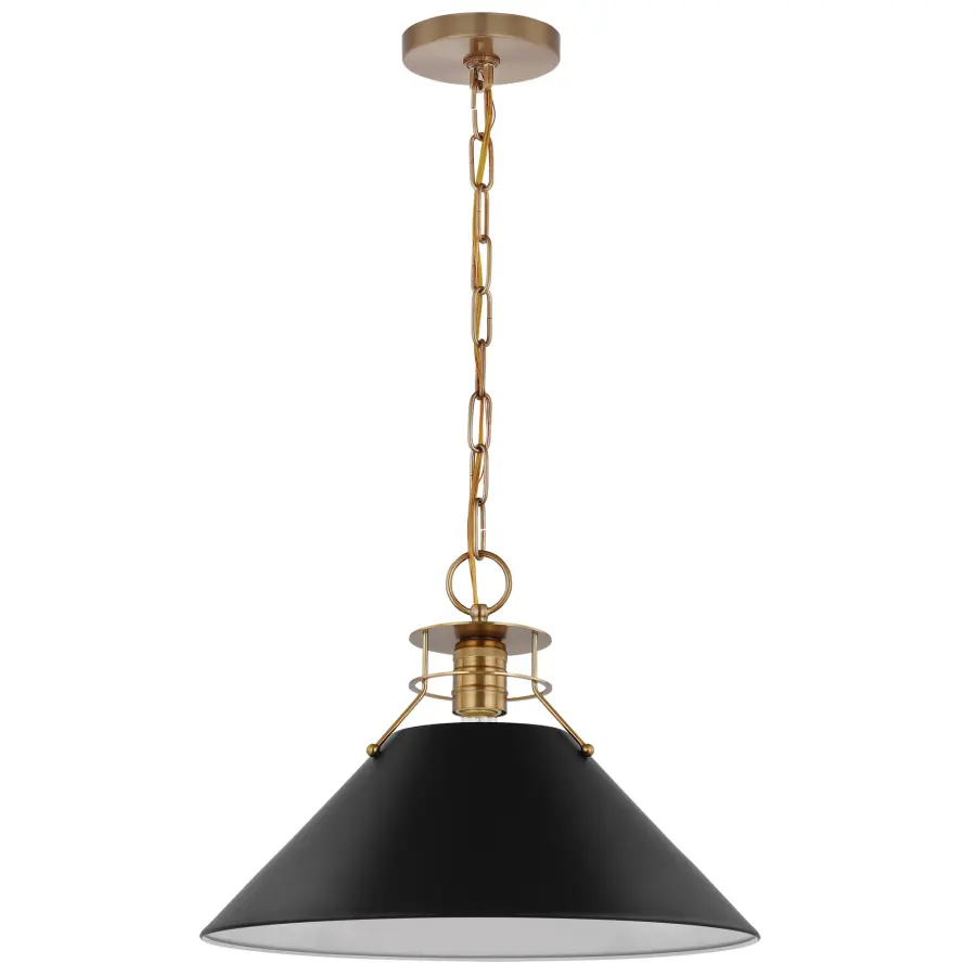 Outpost Large Pendant - Matte Black with Burnished Brass - Image 1