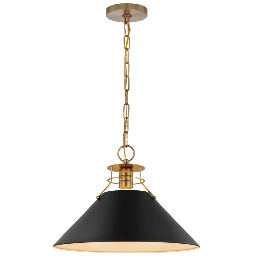 Outpost Large Pendant - Matte Black with Burnished Brass - Image 2