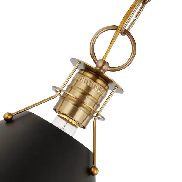 Outpost Large Pendant - Matte Black with Burnished Brass - Image 3