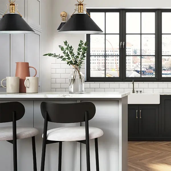 Outpost Large Pendant - Matte Black with Burnished Brass - Image 4