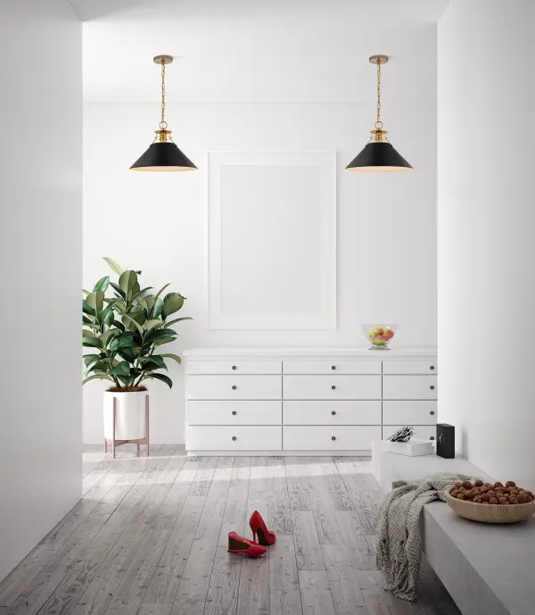 Outpost Large Pendant - Matte Black with Burnished Brass - Image 5