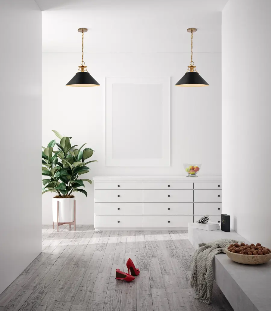 Outpost Large Pendant - Matte Black with Burnished Brass - Image 5