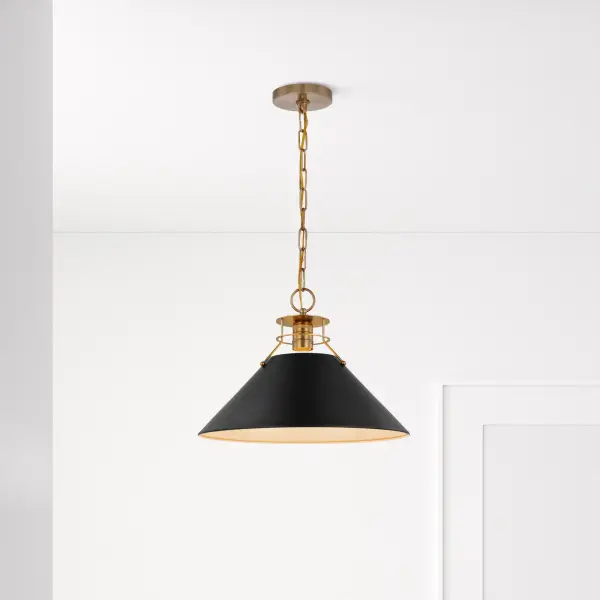 Outpost Large Pendant - Matte Black with Burnished Brass - Image 6