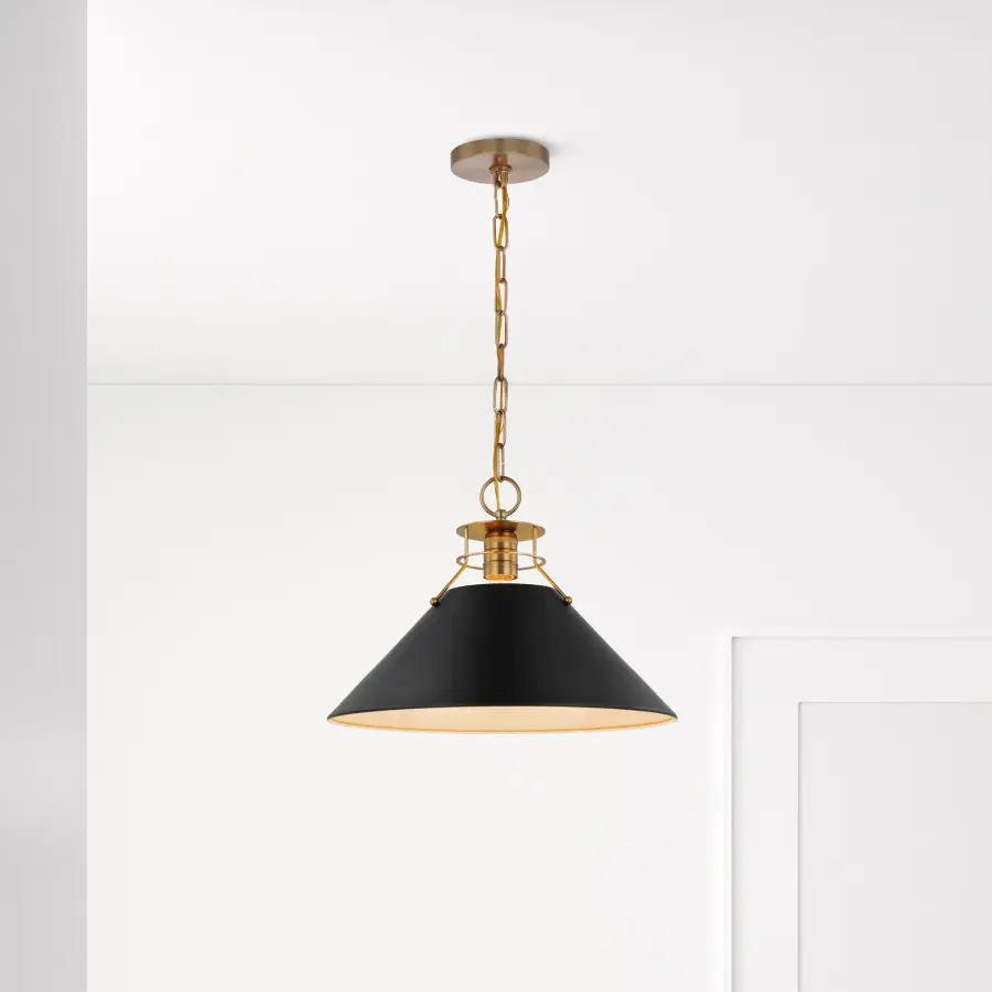 Outpost Large Pendant - Matte Black with Burnished Brass - Image 6
