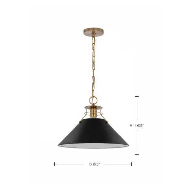 Outpost Large Pendant - Matte Black with Burnished Brass - Image 7