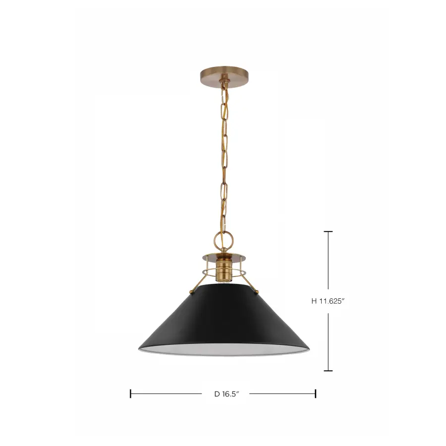 Outpost Large Pendant - Matte Black with Burnished Brass - Image 7
