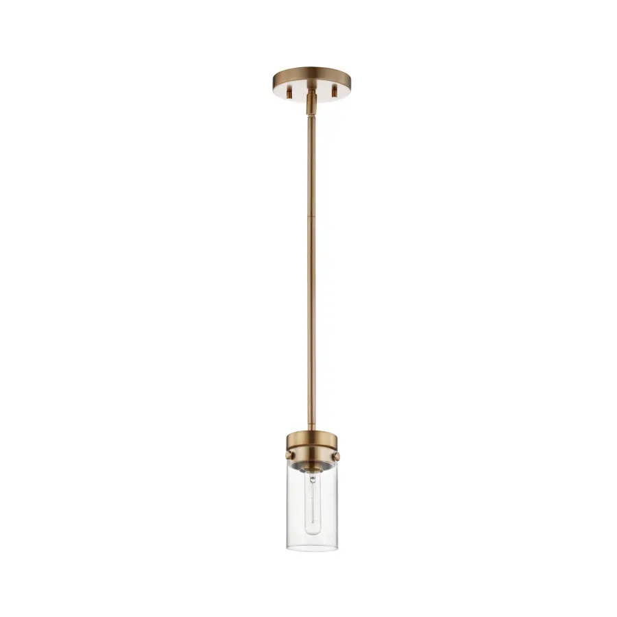 Intersection Mini Pendant - Burnished Brass with Clear Glass - Image 1