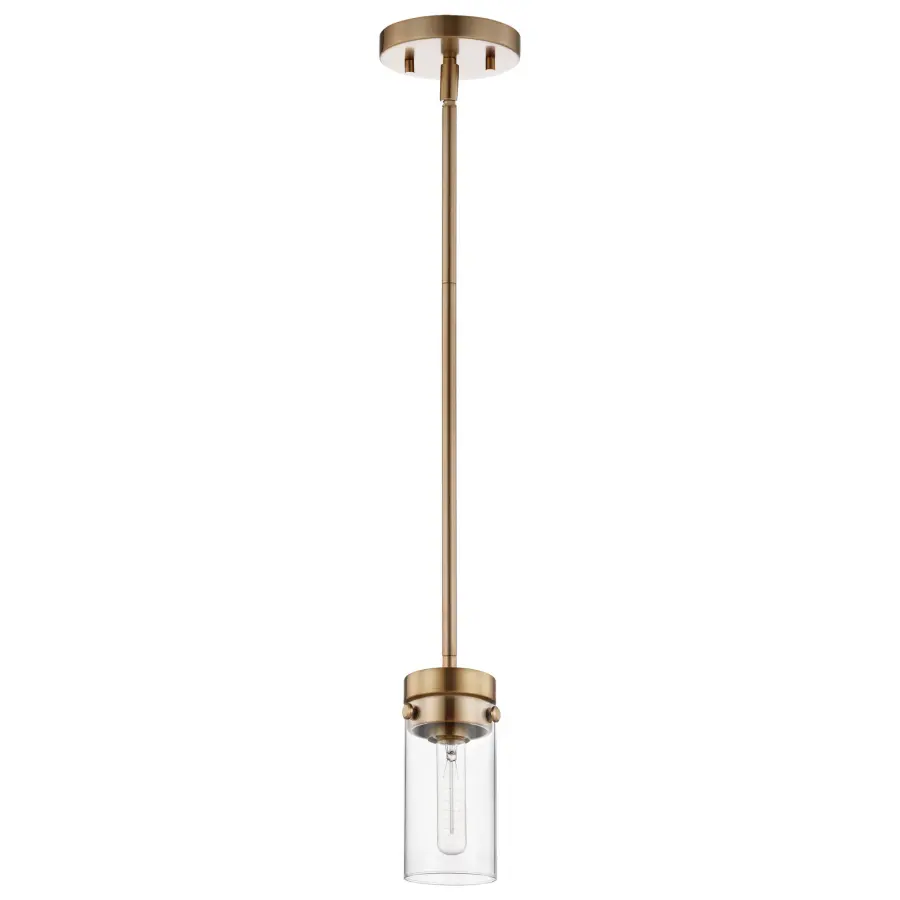 Intersection Mini Pendant - Burnished Brass with Clear Glass - Image 2