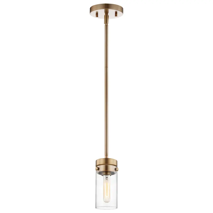 Intersection Mini Pendant - Burnished Brass with Clear Glass - Image 3