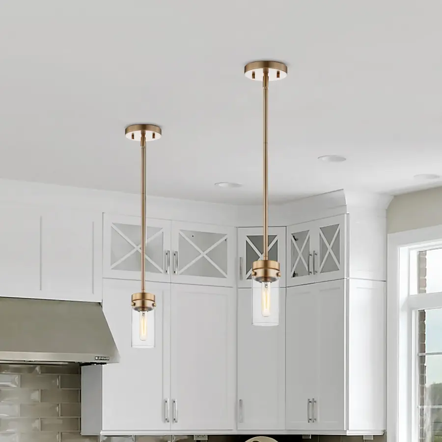 Intersection Mini Pendant - Burnished Brass with Clear Glass - Image 5