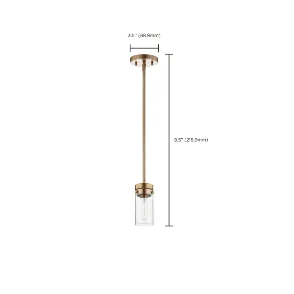 Intersection Mini Pendant - Burnished Brass with Clear Glass - Image 7
