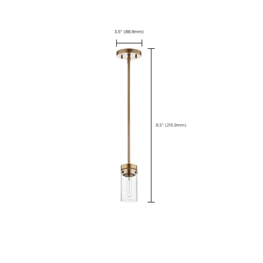 Intersection Mini Pendant - Burnished Brass with Clear Glass - Image 7