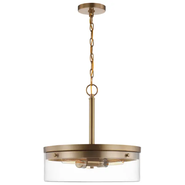 Intersection 3-Light Pendant in Burnished Brass with Clear Glass - Image 3