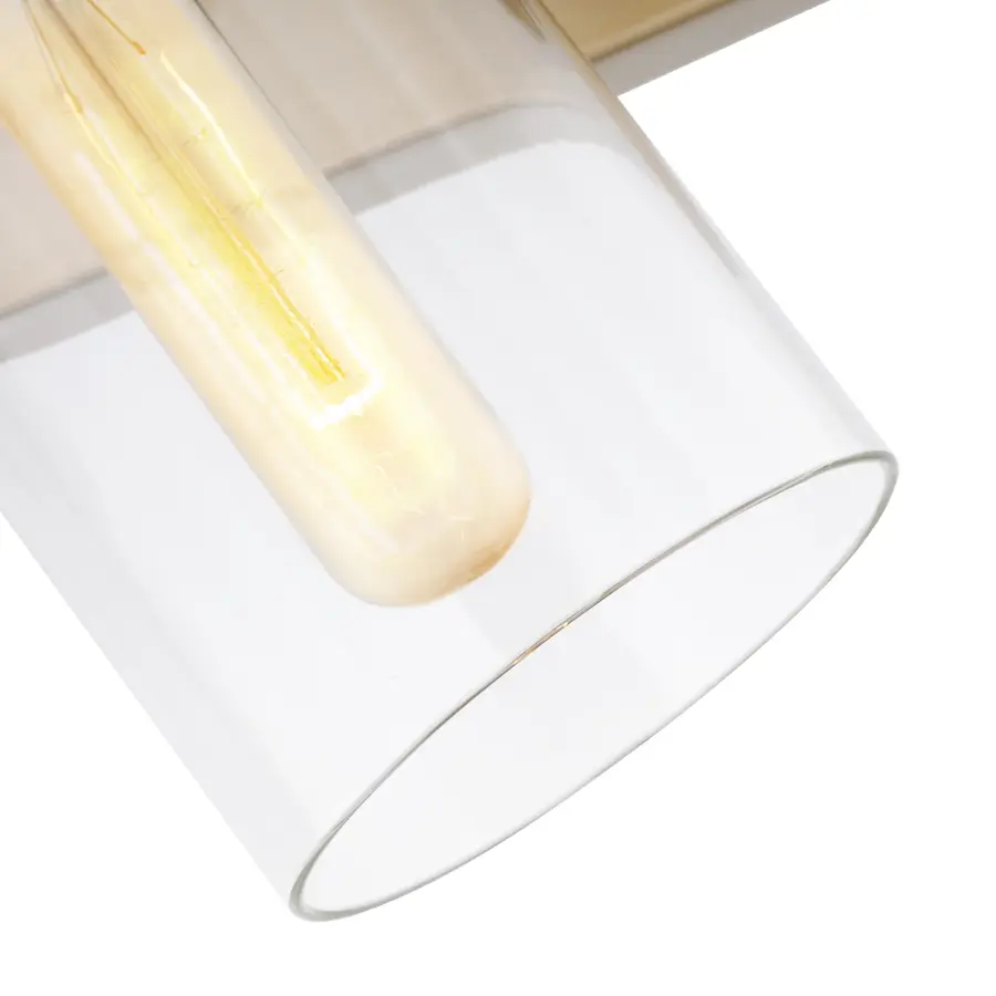 Intersection 2-Light Vanity in Burnished Brass with Clear Glass - Image 4