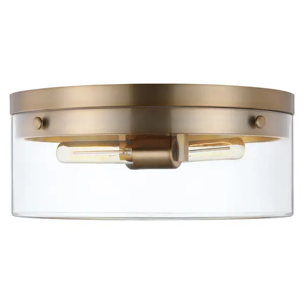 Intersection Small Flush Mount - Burnished Brass with Clear Glass - Image 3