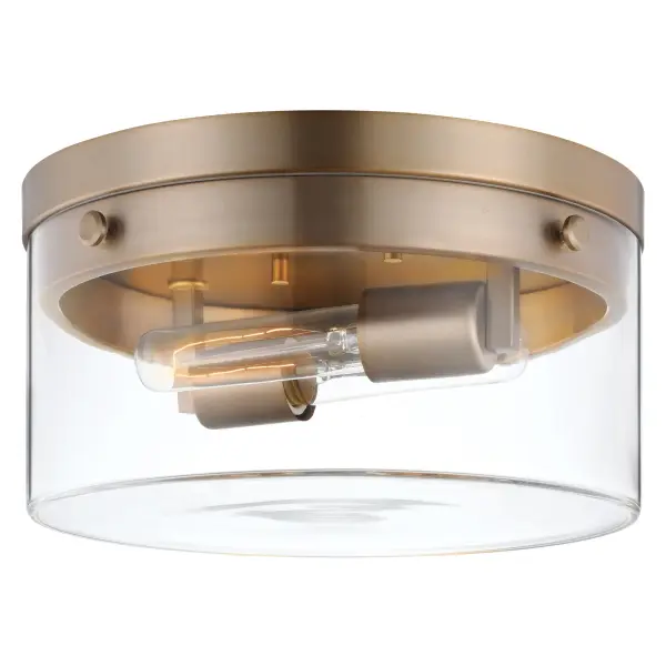 Intersection Medium Flush Mount - Burnished Brass with Clear Glass - Image 2
