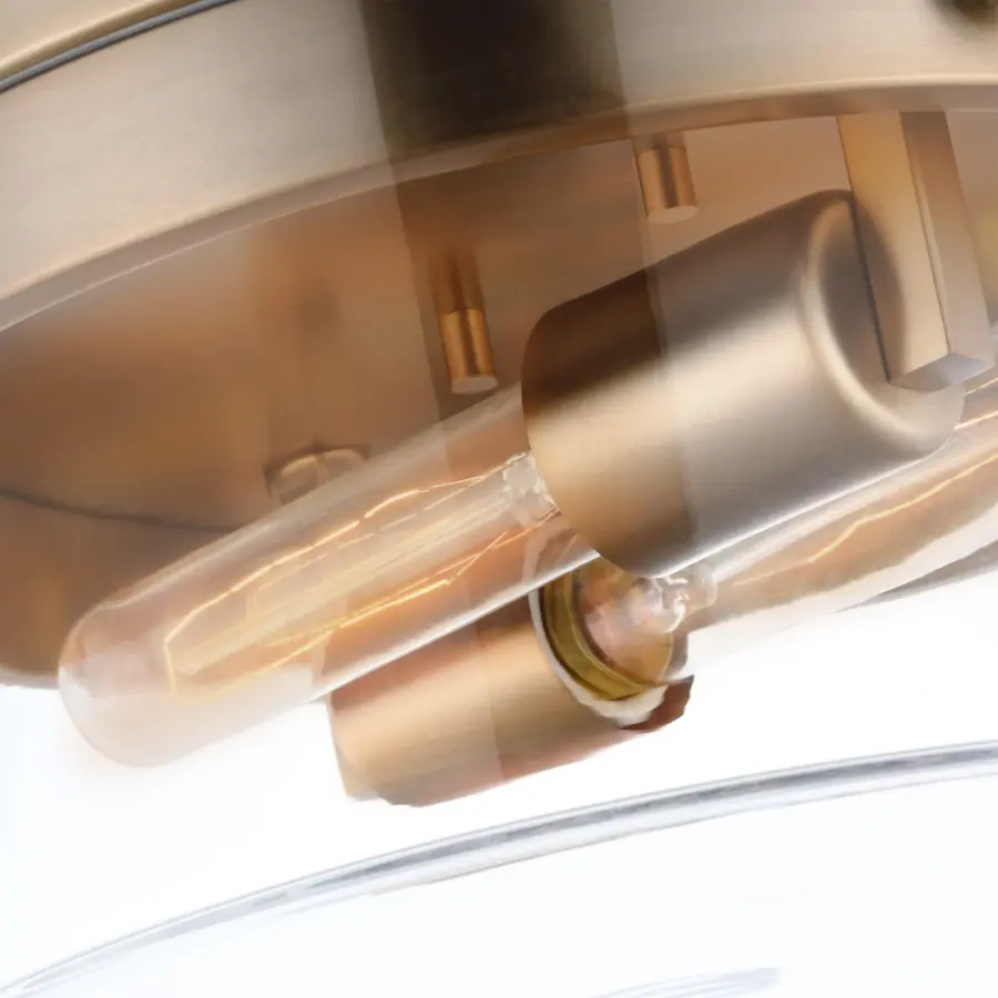 Intersection Medium Flush Mount - Burnished Brass with Clear Glass - Image 4