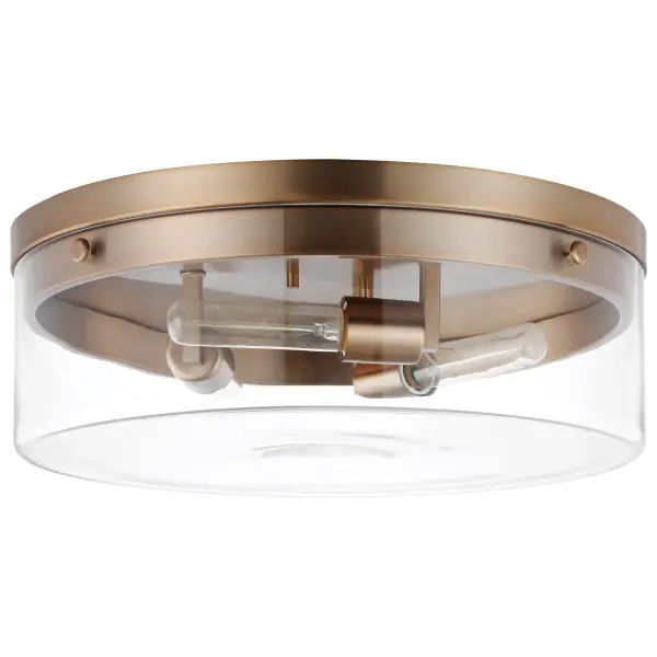 Intersection Large Flush Mount - Burnished Brass with Clear Glass - Image 1
