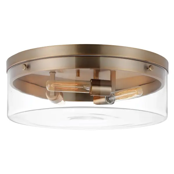Intersection Large Flush Mount - Burnished Brass with Clear Glass - Image 2