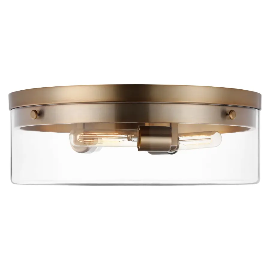 Intersection Large Flush Mount - Burnished Brass with Clear Glass - Image 3