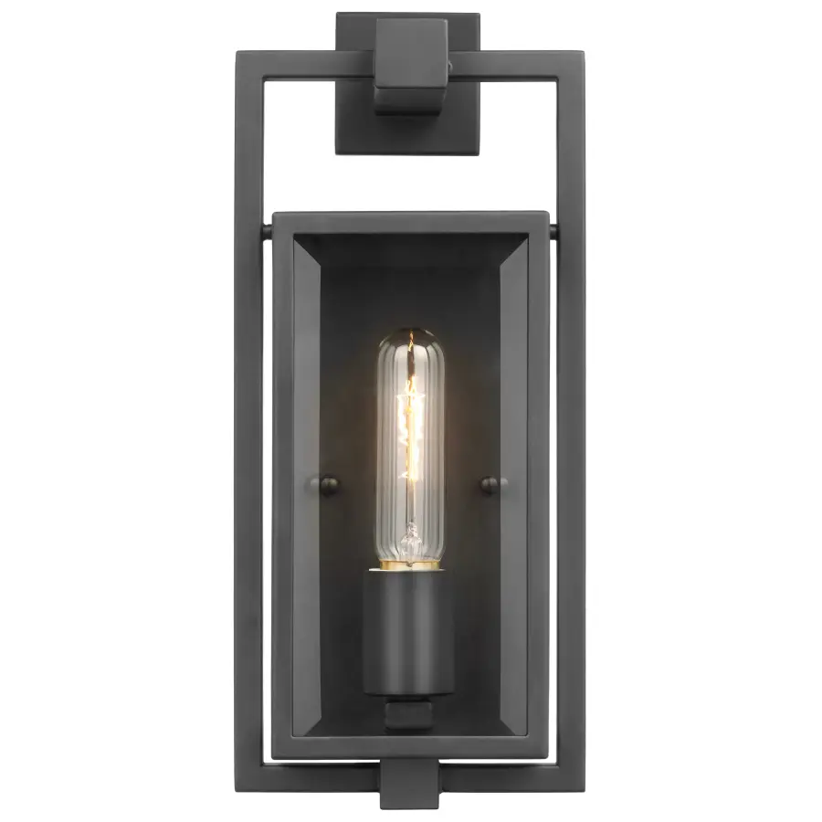 Exhibit Small Outdoor Wall Lantern in Matte Black - Image 2