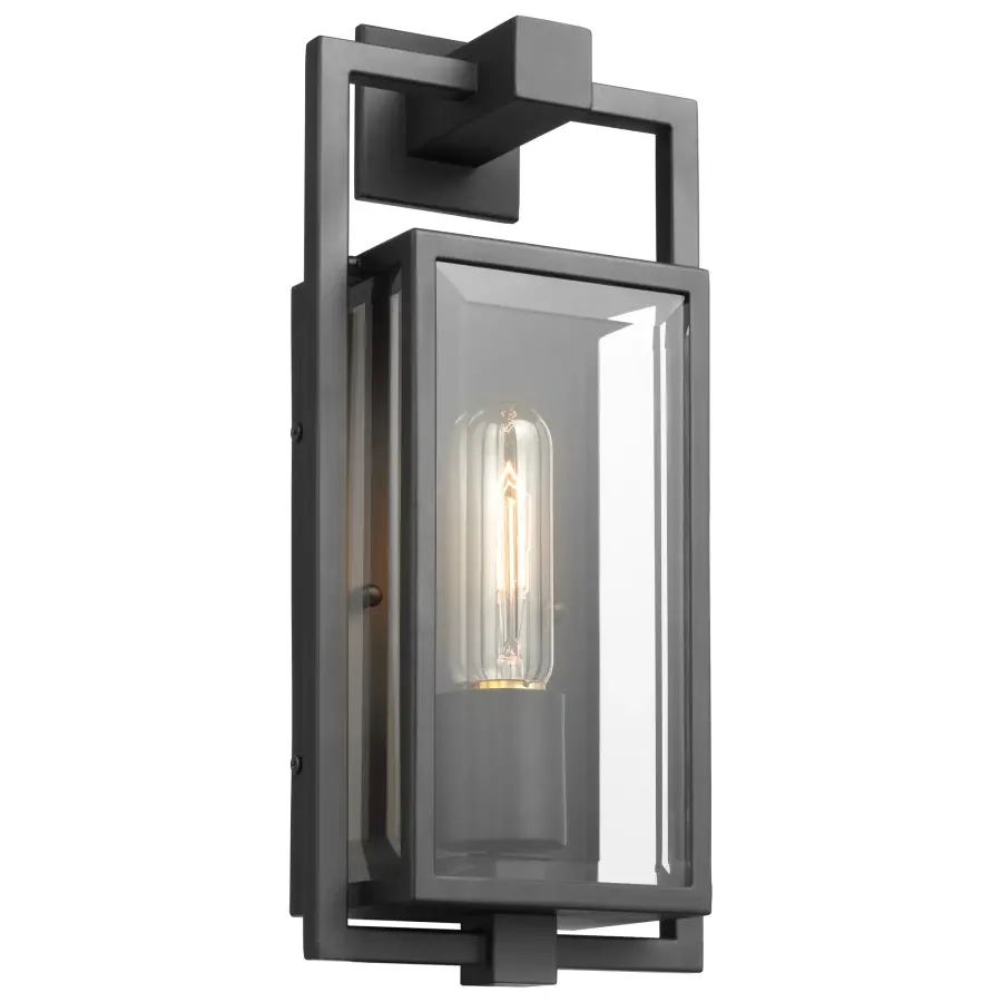 Exhibit Small Outdoor Wall Lantern in Matte Black - Image 3