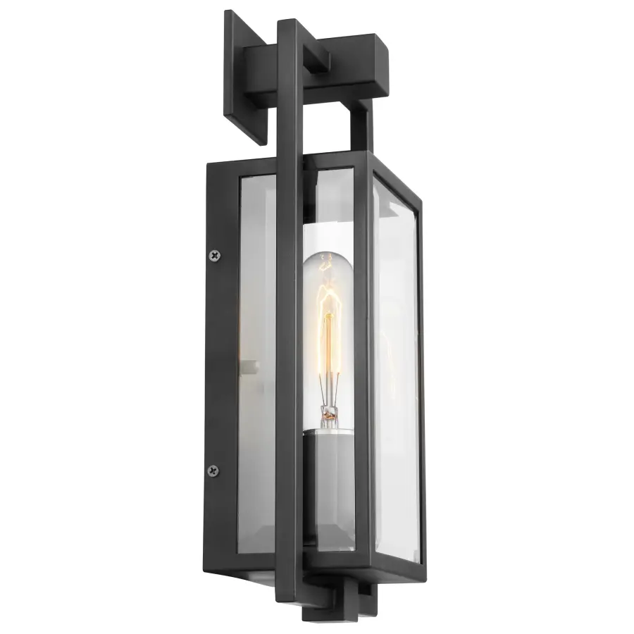 Exhibit Small Outdoor Wall Lantern in Matte Black - Image 4