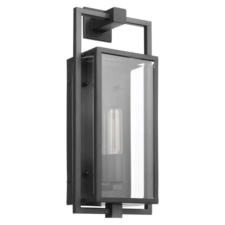 Exhibit Medium Outdoor Wall Lantern in Matte Black - Image 1