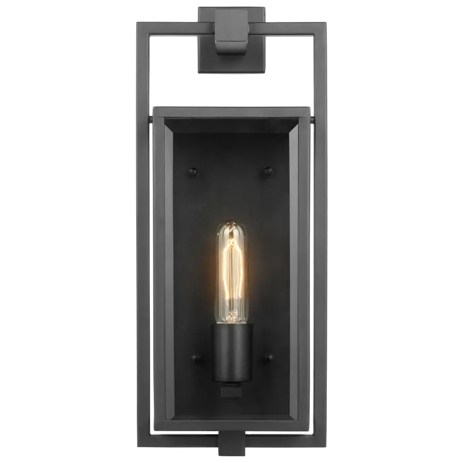 Exhibit Medium Outdoor Wall Lantern in Matte Black - Image 2