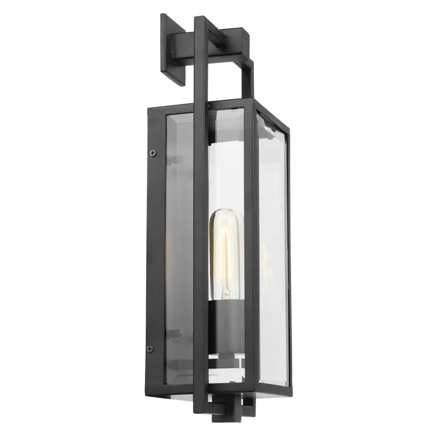 Exhibit Medium Outdoor Wall Lantern in Matte Black - Image 4