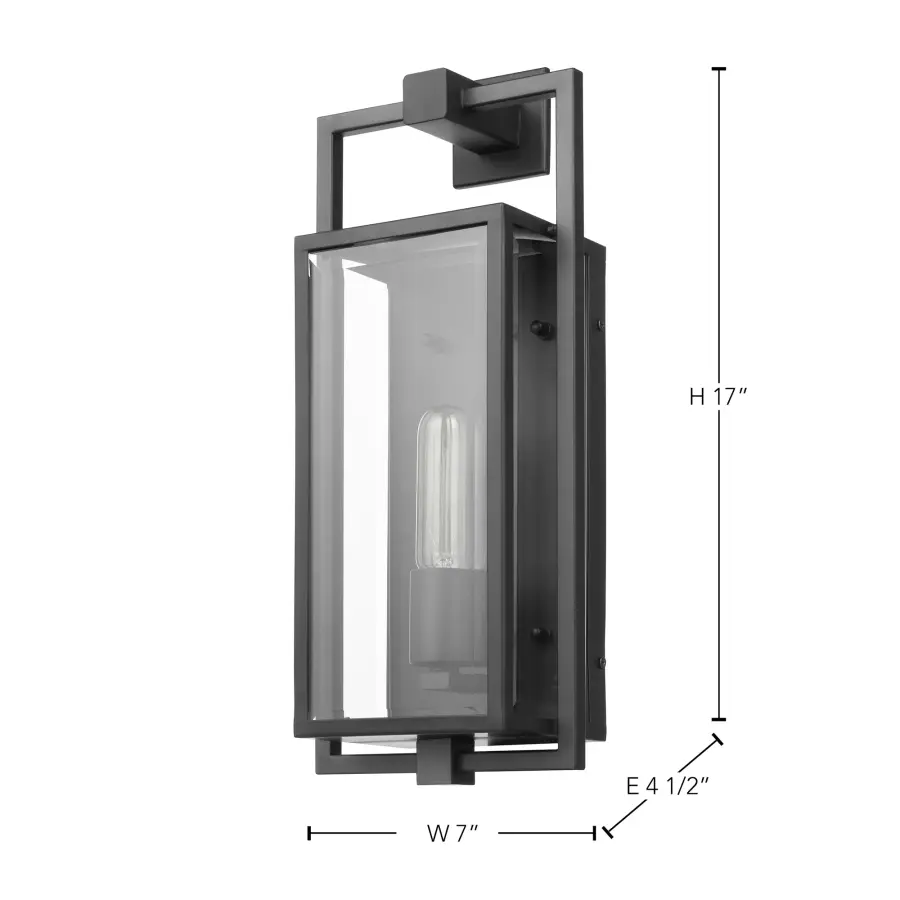Exhibit Medium Outdoor Wall Lantern in Matte Black - Image 8