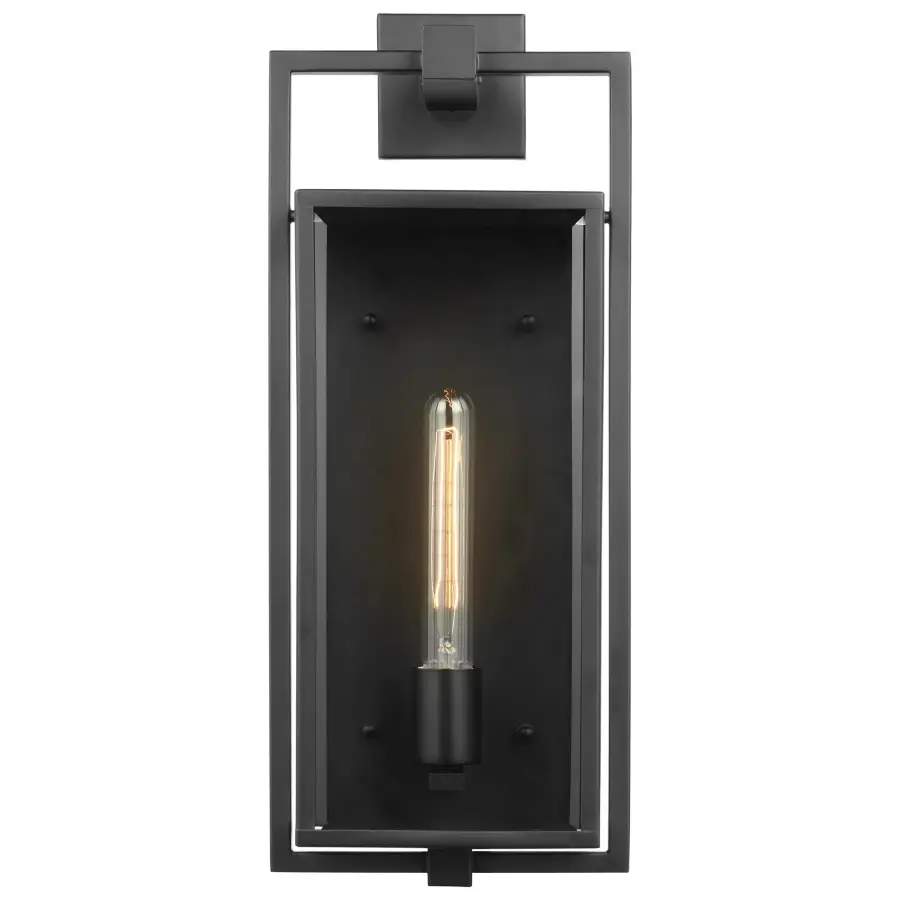 Exhibit Large Outdoor Wall Lantern in Matte Black - Image 2