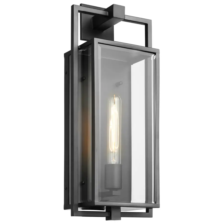Exhibit Large Outdoor Wall Lantern in Matte Black - Image 3
