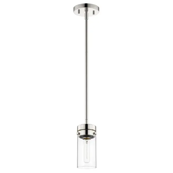 Intersection Mini Pendant - Polished Nickel with Clear Glass - Image 1