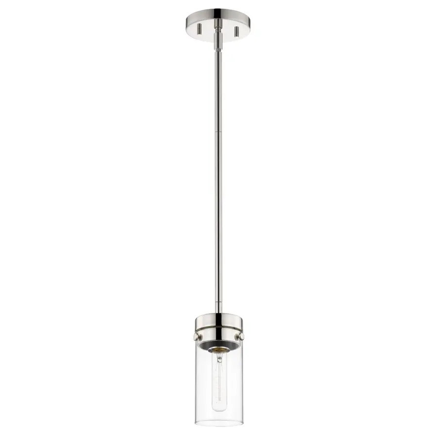 Intersection Mini Pendant - Polished Nickel with Clear Glass - Image 1