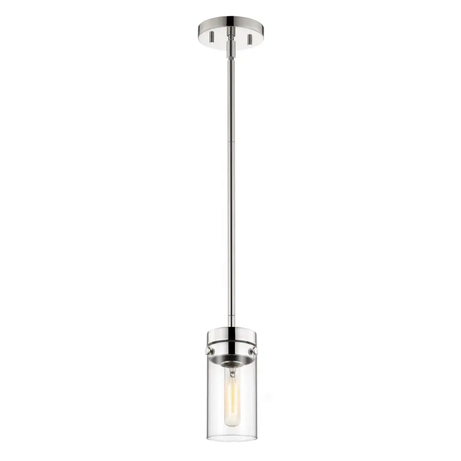 Intersection Mini Pendant - Polished Nickel with Clear Glass - Image 2