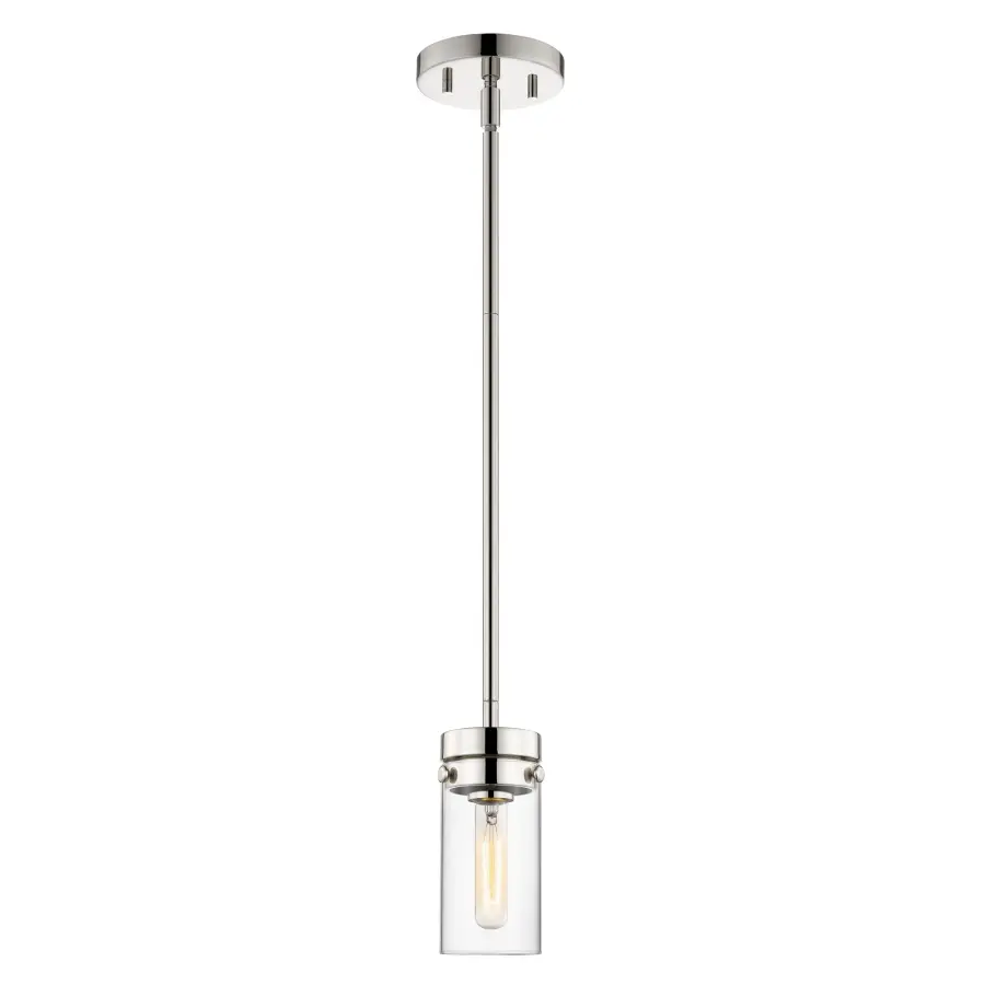 Intersection Mini Pendant - Polished Nickel with Clear Glass - Image 3