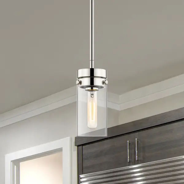 Intersection Mini Pendant - Polished Nickel with Clear Glass - Image 5